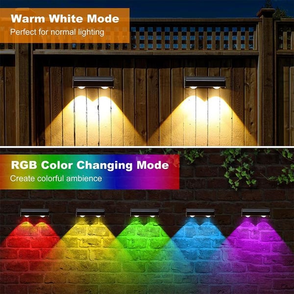 Pack Of 08 - Modern Solar Powered Fence Lights