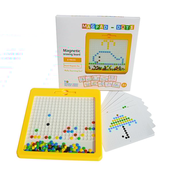 Pack Of 02 - Color doodle fun Magnetic Writing board with 4 shape stamps, Easy slide eraser