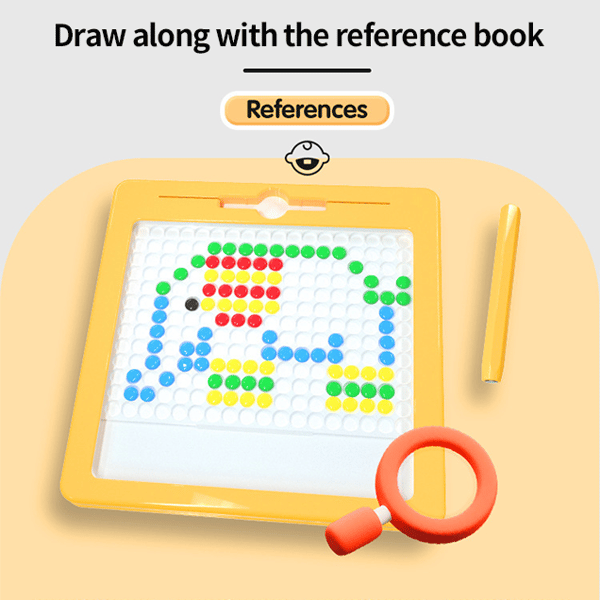 Pack Of 02 - Color doodle fun Magnetic Writing board with 4 shape stamps, Easy slide eraser