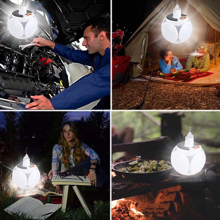 Pack Of 02 - 2 in 1 Folding Solar Lamp