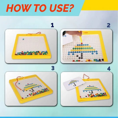 Pack Of 02 -  Color doodle fun Magnetic Writing board with 4 shape stamps, Easy slide eraser