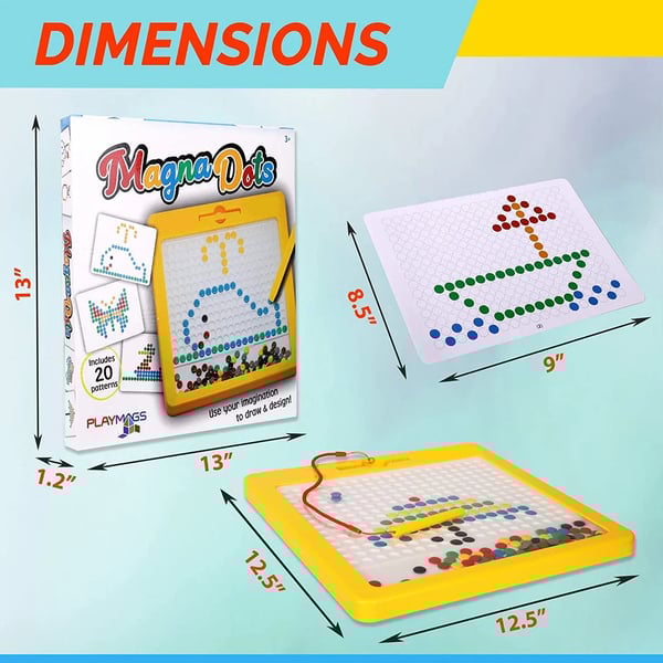 Pack Of 02 -  Color doodle fun Magnetic Writing board with 4 shape stamps, Easy slide eraser