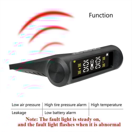 Pack Of 02 -  Solar Power Car Tire Pressure Monitoring Tool