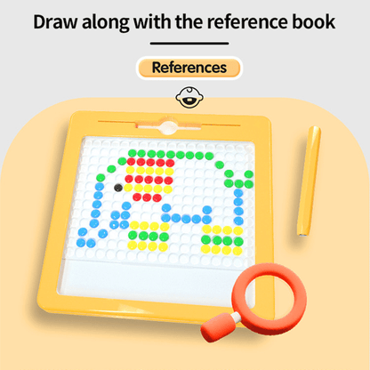 Pack Of 02 -  Color doodle fun Magnetic Writing board with 4 shape stamps, Easy slide eraser
