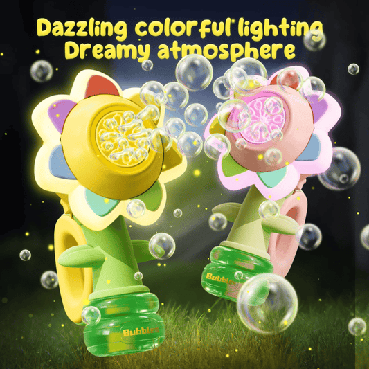 Pack Of 03 -  Seven color Flower Swing Bubble Making Machine