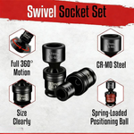 15 Pcs 3/8" Drive Shallow Universal Socket Set