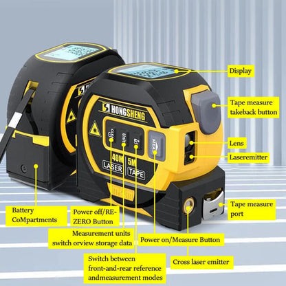 Pack Of 02 - MeasurinSight 3-In-1 Infrared Laser Tape Measuring