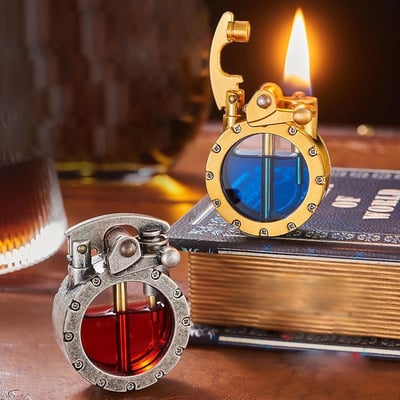 Pack Of 03 -  Vintage Trench Lighter Transparent Kerosene Lighter Antique Steampunk Lighter Cool Unique Lighter for Men