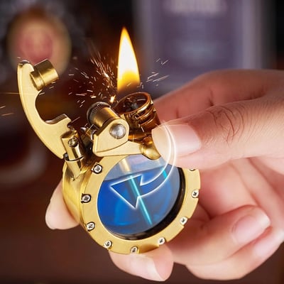 Pack Of 03 -  Vintage Trench Lighter Transparent Kerosene Lighter Antique Steampunk Lighter Cool Unique Lighter for Men