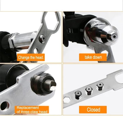 Pack Of 02 - Professional Rivet Gun Adapter Set With 4 Nozzle Screws