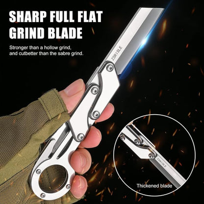 Pack Of 02 - Zsrisle 7 Inch All Steel Folding Knife, Outdoor Hunting Tactical Knife